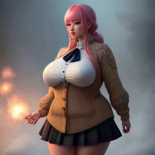  FAT anime girls hyperrealistic, full body, detailed clothing, highly detailed, cinematic lighting, stunningly beautiful, intricate, sharp focus, f/1. 8, 85mm, (centered image composition), (professionally color graded), ((bright soft diffused light)), volumetric fog, trending on instagram, trending on tumblr, HDR 4K, 8K