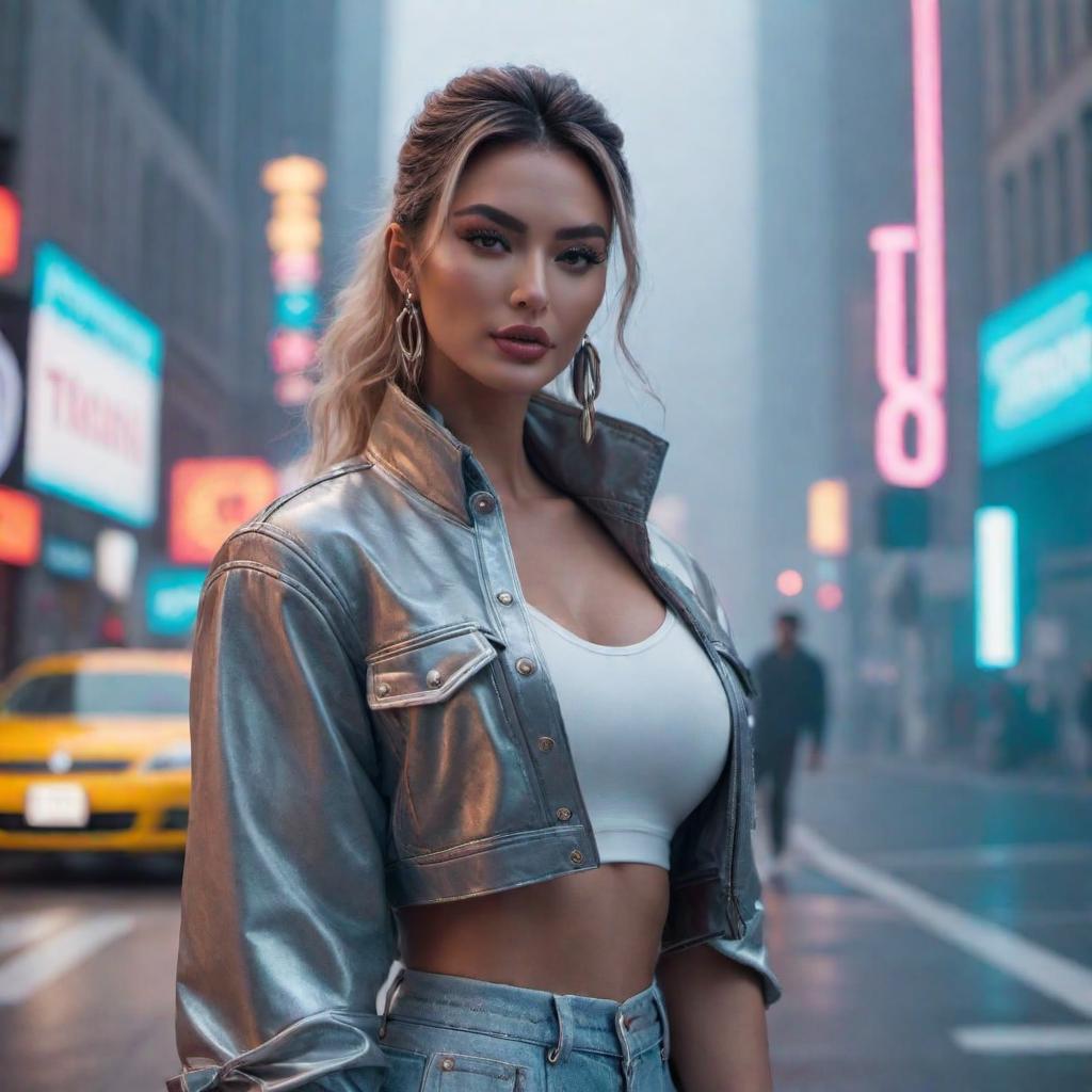  The main focus of the TikTok video is ... hyperrealistic, full body, detailed clothing, highly detailed, cinematic lighting, stunningly beautiful, intricate, sharp focus, f/1. 8, 85mm, (centered image composition), (professionally color graded), ((bright soft diffused light)), volumetric fog, trending on instagram, trending on tumblr, HDR 4K, 8K