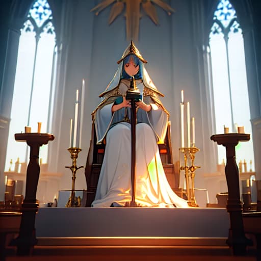  (Chalice of water sits upon an altar), anime, highly detailed, 4k, high quality, trending on art station hyperrealistic, full body, detailed clothing, highly detailed, cinematic lighting, stunningly beautiful, intricate, sharp focus, f/1. 8, 85mm, (centered image composition), (professionally color graded), ((bright soft diffused light)), volumetric fog, trending on instagram, trending on tumblr, HDR 4K, 8K