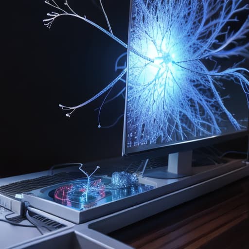  The model of neuron on the screen