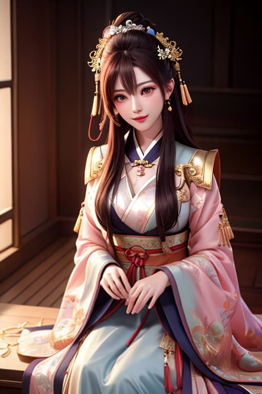  best quality, masterpiece, highres, 1girl,blush,(seductive smile:0.8),star shaped pupils,china hanfu,hair ornament,necklace, jewelry,Beautiful face,upon body, tyndall effect,photorealistic, dark studio, rim lighting, two tone lighting,(high detailed skin:1.2), 8k uhd, dslr, soft lighting, high quality, volumetric lighting, candid, Photograph, high resolution, 4k, 8k, Bokeh hyperrealistic, full body, detailed clothing, highly detailed, cinematic lighting, stunningly beautiful, intricate, sharp focus, f/1. 8, 85mm, (centered image composition), (professionally color graded), ((bright soft diffused light)), volumetric fog, trending on instagram, trending on tumblr, HDR 4K, 8K