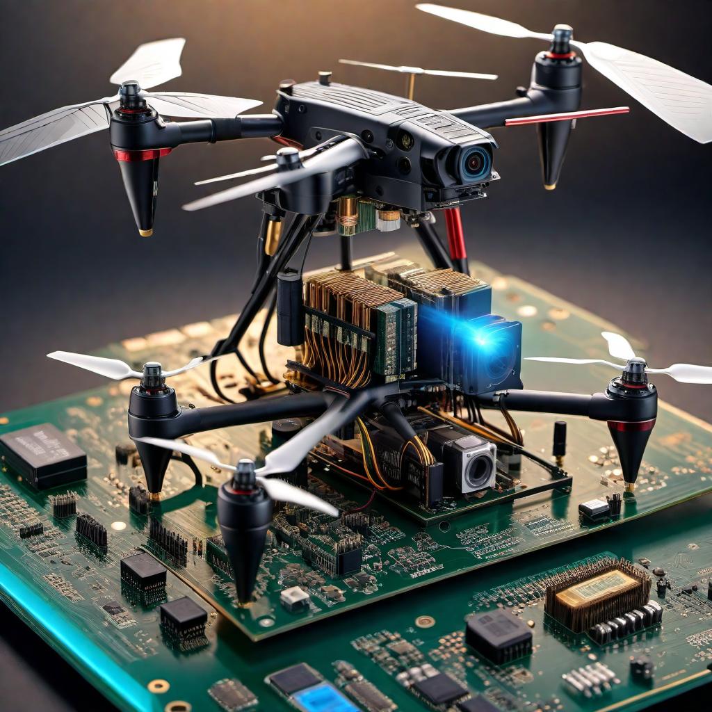  Schematic design of the circuit boards used in an AI dragon-like drone. The schematic should include the following features: - Central Processing Unit (CPU) for solving complex mathematical problems - Sensors for high altitude reconnaissance - Control systems for mechanical wings - Power management system - Communication systems for telemetry and control - Compact and efficient layout hyperrealistic, full body, detailed clothing, highly detailed, cinematic lighting, stunningly beautiful, intricate, sharp focus, f/1. 8, 85mm, (centered image composition), (professionally color graded), ((bright soft diffused light)), volumetric fog, trending on instagram, trending on tumblr, HDR 4K, 8K