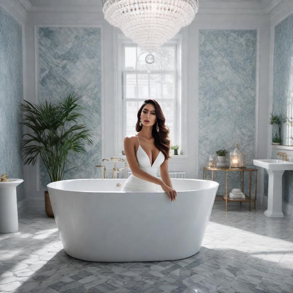  Create an image with a sub base and a tub and tile design similar to the image provided hyperrealistic, full body, detailed clothing, highly detailed, cinematic lighting, stunningly beautiful, intricate, sharp focus, f/1. 8, 85mm, (centered image composition), (professionally color graded), ((bright soft diffused light)), volumetric fog, trending on instagram, trending on tumblr, HDR 4K, 8K