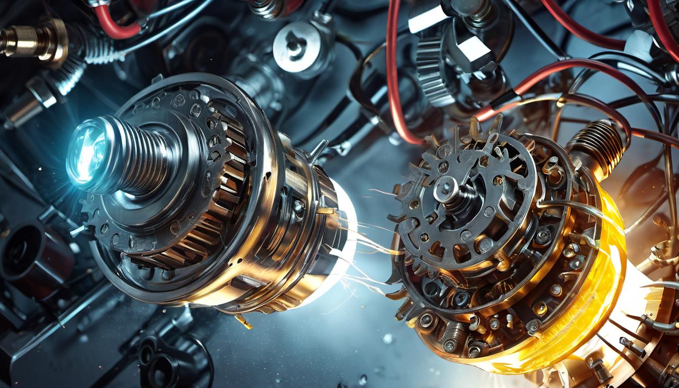  digital illustration, A light bulb, glowing brightly with sparks and electrical currents visible, gears and mechanical parts surrounding it, background of a tinker's workshop, mood of innovation, creativity, mechanical complexity, focused, looking at viewer, dynamic pose, (intricate details, masterpiece, best quality)