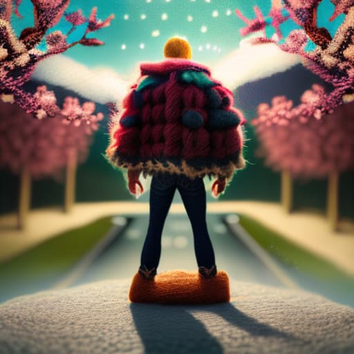 woolitize a sad boy and alone in the universe hyperrealistic, full body, detailed clothing, highly detailed, cinematic lighting, stunningly beautiful, intricate, sharp focus, f/1. 8, 85mm, (centered image composition), (professionally color graded), ((bright soft diffused light)), volumetric fog, trending on instagram, trending on tumblr, HDR 4K, 8K