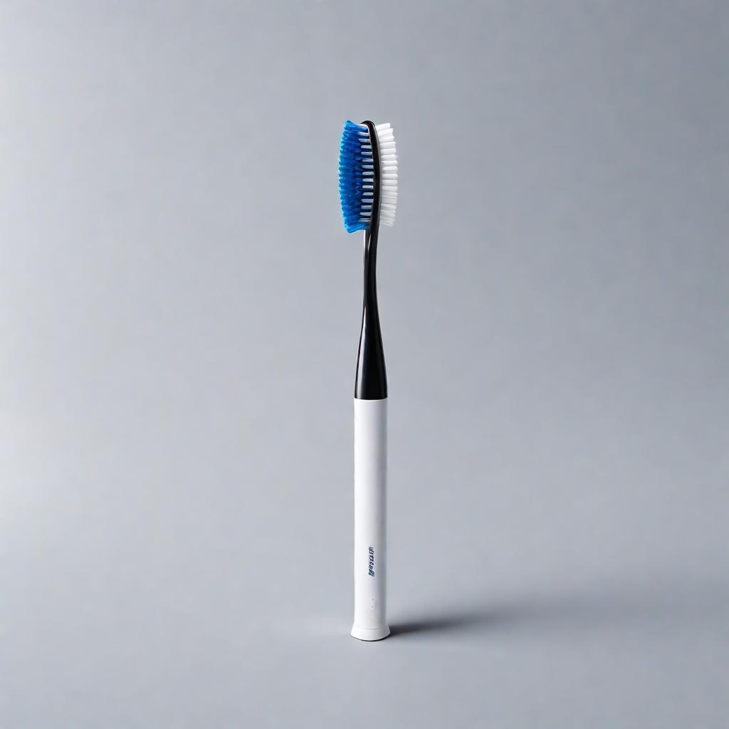  A very basic and inexpensive toothbrush that looks like it could be worth only $1. The toothbrush should have a simple plastic design with no frills, plain bristles, and minimalistic appearance. It should be very functional but without any luxurious or electronic features. hyperrealistic, full body, detailed clothing, highly detailed, cinematic lighting, stunningly beautiful, intricate, sharp focus, f/1. 8, 85mm, (centered image composition), (professionally color graded), ((bright soft diffused light)), volumetric fog, trending on instagram, trending on tumblr, HDR 4K, 8K