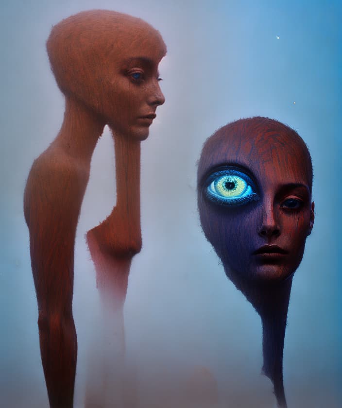 portrait+ style mannequins Beksiński eye pain fear emotions death time cry hourglass