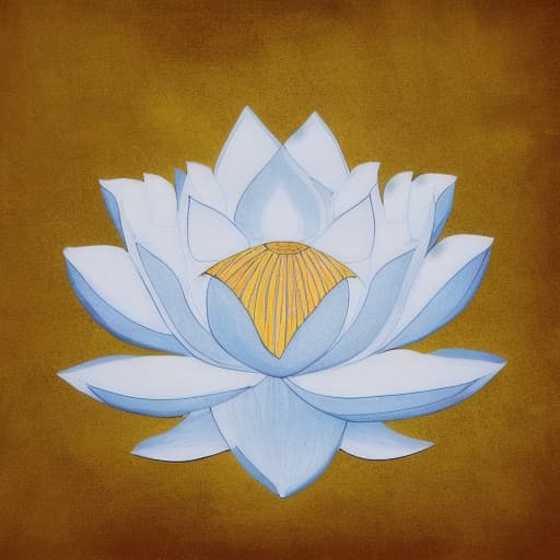  Image of 1 white transparency lotus flower in heaven with serenity tone and holy spirituality mood