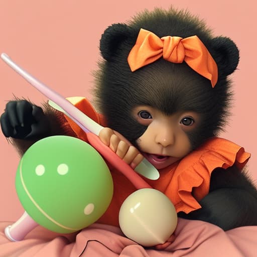  Baby bear playing maracas