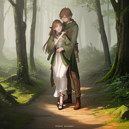  A girl with brown hair and green eyes is walking and hugging a Dobby with one hand. The girl is crying., Overland fantasy woodland map, such as a map, a font that is modern and easy to read hyperrealistic, full body, detailed clothing, highly detailed, cinematic lighting, stunningly beautiful, intricate, sharp focus, f/1. 8, 85mm, (centered image composition), (professionally color graded), ((bright soft diffused light)), volumetric fog, trending on instagram, trending on tumblr, HDR 4K, 8K