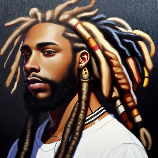  A painting of a black man with dreadlocks