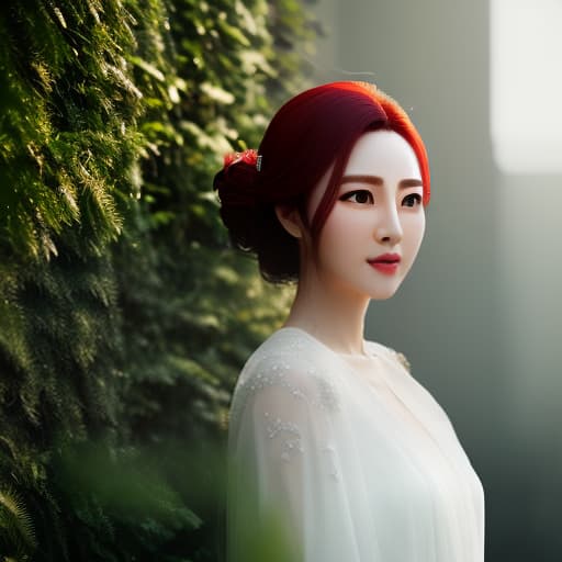 redshift style 雨上がりの紫陽花の庭に陽が差し込む hyperrealistic, full body, detailed clothing, highly detailed, cinematic lighting, stunningly beautiful, intricate, sharp focus, f/1. 8, 85mm, (centered image composition), (professionally color graded), ((bright soft diffused light)), volumetric fog, trending on instagram, trending on tumblr, HDR 4K, 8K