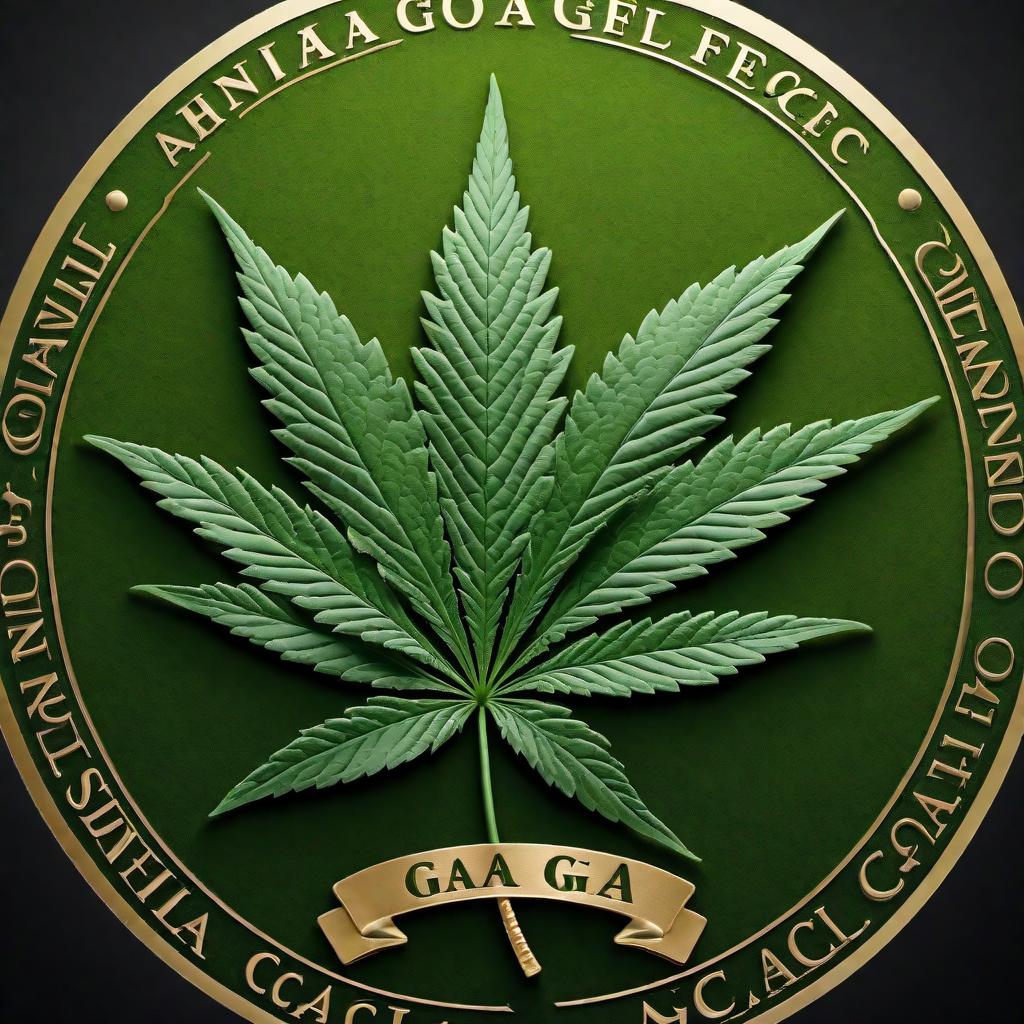  A logo for the Ganja Golf Association (GGA). The logo should incorporate elements of both golf and cannabis. Emphasize the idea that 'Golf and weed are made for each other.' Use green colors and ensure it looks professional and appealing. Include the abbreviation 'GGA' prominently in the design. hyperrealistic, full body, detailed clothing, highly detailed, cinematic lighting, stunningly beautiful, intricate, sharp focus, f/1. 8, 85mm, (centered image composition), (professionally color graded), ((bright soft diffused light)), volumetric fog, trending on instagram, trending on tumblr, HDR 4K, 8K