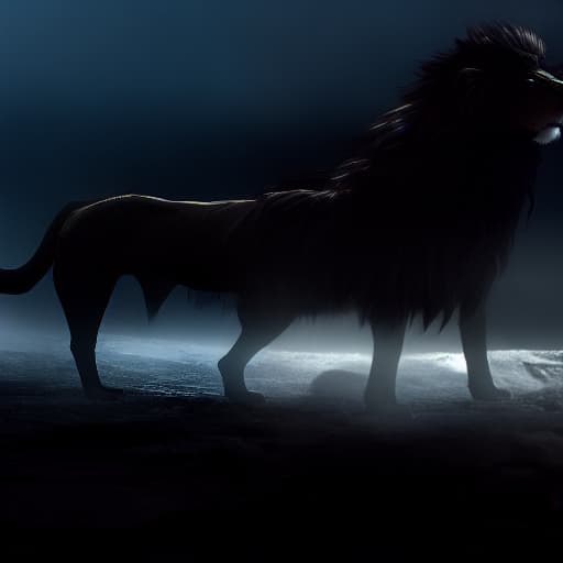  lion hyperrealistic, full body, detailed clothing, highly detailed, cinematic lighting, stunningly beautiful, intricate, sharp focus, f/1. 8, 85mm, (centered image composition), (professionally color graded), ((bright soft diffused light)), volumetric fog, trending on instagram, trending on tumblr, HDR 4K, 8K