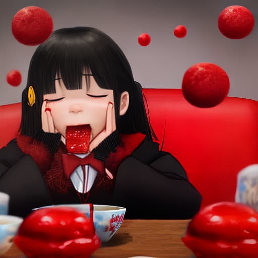  Dreaming of eating red blood
，