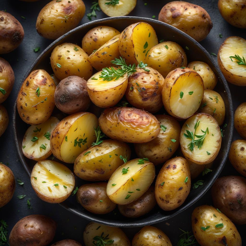  Roasted potatoes hyperrealistic, full body, detailed clothing, highly detailed, cinematic lighting, stunningly beautiful, intricate, sharp focus, f/1. 8, 85mm, (centered image composition), (professionally color graded), ((bright soft diffused light)), volumetric fog, trending on instagram, trending on tumblr, HDR 4K, 8K