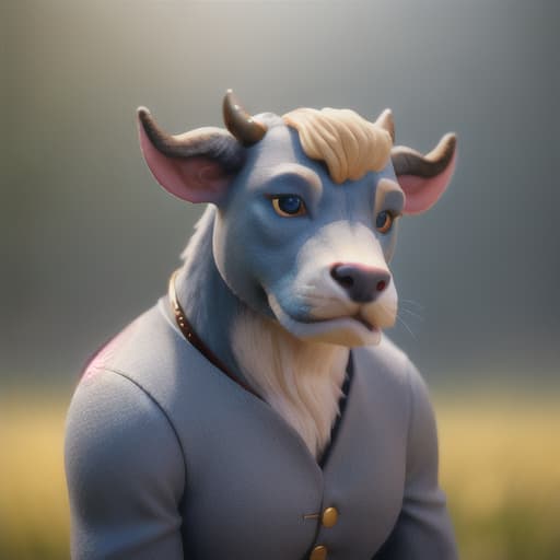 make a cute OS bull profile picture hyperrealistic, full body, detailed clothing, highly detailed, cinematic lighting, stunningly beautiful, intricate, sharp focus, f/1. 8, 85mm, (centered image composition), (professionally color graded), ((bright soft diffused light)), volumetric fog, trending on instagram, trending on tumblr, HDR 4K, 8K