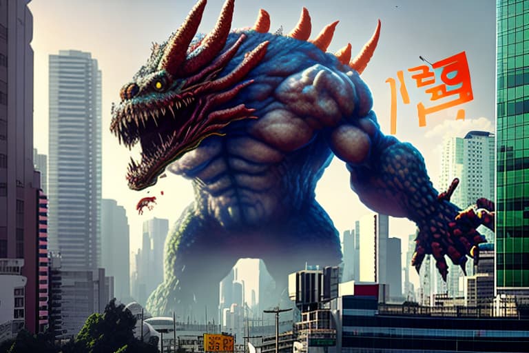 estilovintedois Create a giant monster destroying Seoul