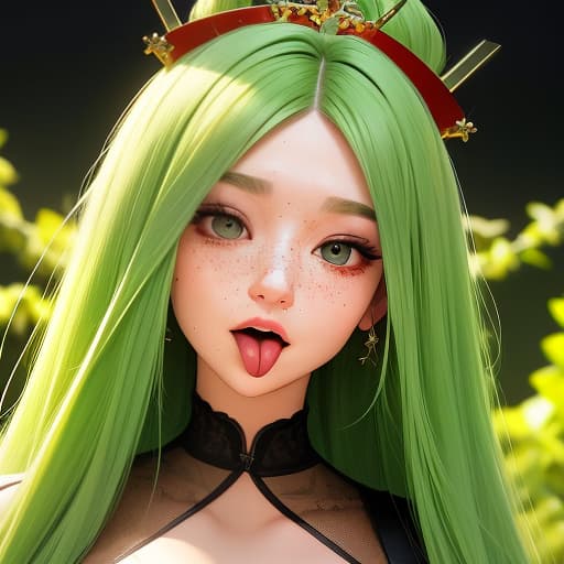  rated xxx, full body, , , , 1 , solo, long hair,green collar, light green hair, freckles, made with vines , wearing a crown, vivid color, blush, shiny oiled skin, fat , pov, tongue on , ming on face, in mouth, full body, , ly penetrated, xxx rated, full body, in frame, ultra detailed, hyper focus, unreal engine, masterpiece, high rez, , high quality, highly detailed, intricate, (centered image composition), 4K, 8K