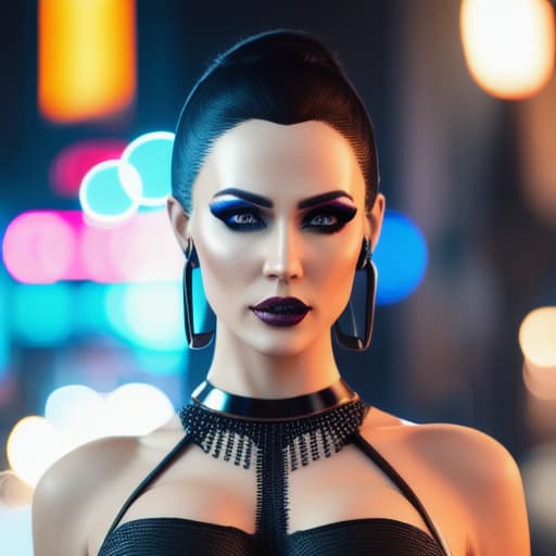  ultra realistic close up portrait ((beautiful pale cyberpunk female with heavy black eyeliner)), blue eyes, shaved side haircut, hyper detail, cinematic lighting, magic neon, dark red city, Canon EOS R3, nikon, f/1.4, ISO 200, 1/160s, 8K, RAW, unedited, symmetrical balance, in frame, 8K hyperrealistic, full body, detailed clothing, highly detailed, cinematic lighting, stunningly beautiful, intricate, sharp focus, f/1. 8, 85mm, (centered image composition), (professionally color graded), ((bright soft diffused light)), volumetric fog, trending on instagram, trending on tumblr, HDR 4K, 8K