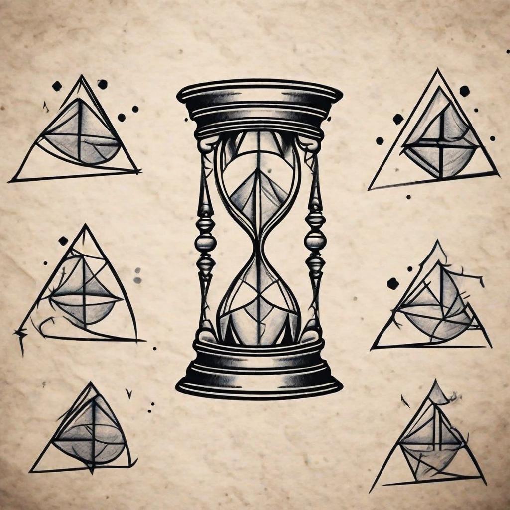  masterpiece, best quality, An geomtric hourglass tattoo consists of two triangles adjacent to each other