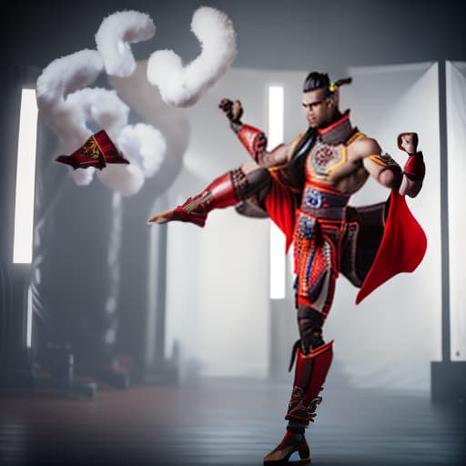 estilovintedois make a mix martial art fighter with a animated background hyperrealistic, full body, detailed clothing, highly detailed, cinematic lighting, stunningly beautiful, intricate, sharp focus, f/1. 8, 85mm, (centered image composition), (professionally color graded), ((bright soft diffused light)), volumetric fog, trending on instagram, trending on tumblr, HDR 4K, 8K