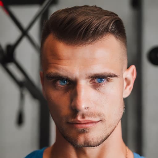 portrait+ style russian queer fitness model very cute dilf dude face