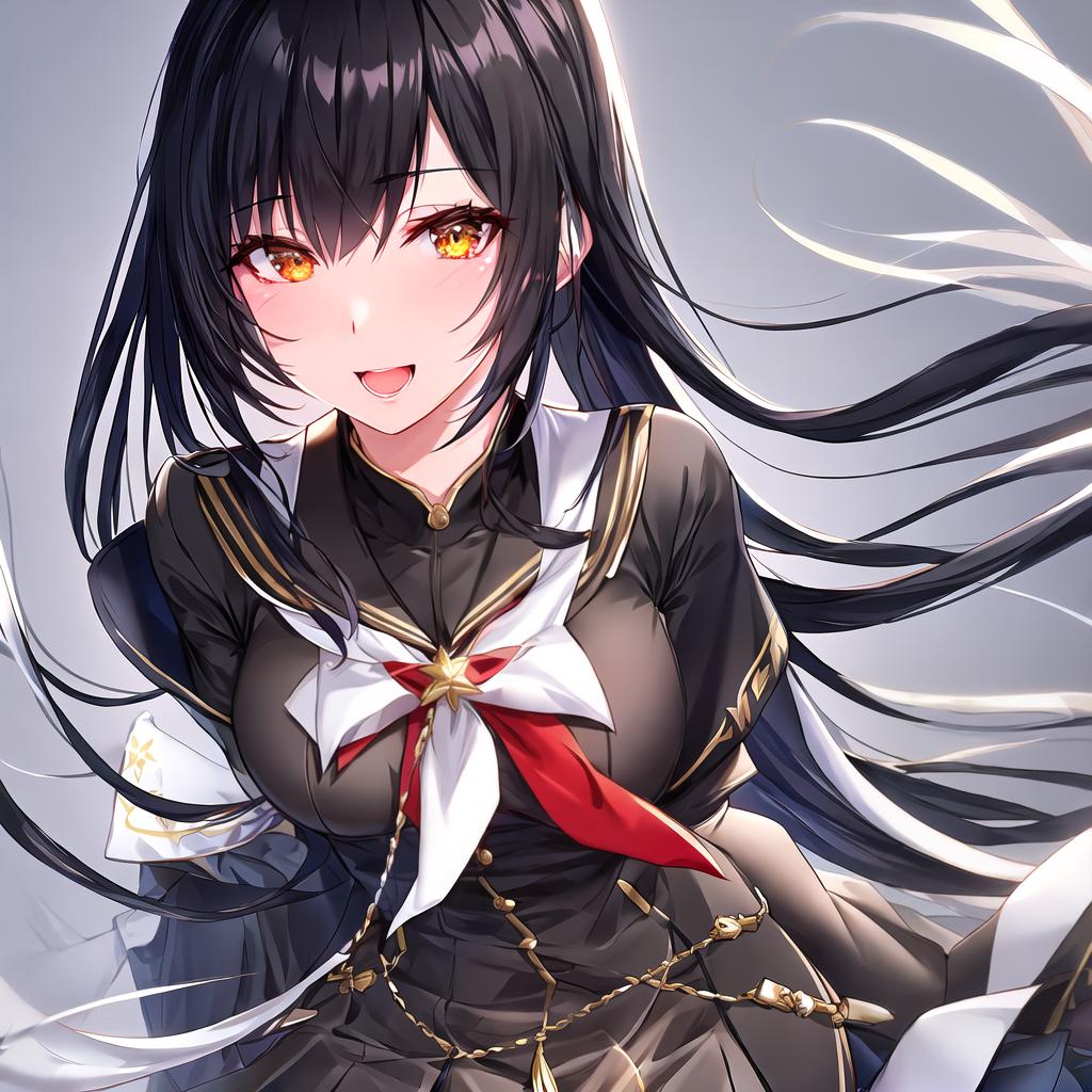  Ahegao, beautiful girl, black hair, sailor  hyperrealistic, full body, detailed clothing, highly detailed, cinematic lighting, stunningly beautiful, intricate, sharp focus, f/1. 8, 85mm, (centered image composition), (professionally color graded), ((bright soft diffused light)), volumetric fog, trending on instagram, trending on tumblr, HDR 4K, 8K