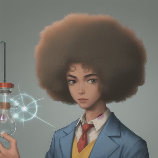  Scientist man with small afro hair