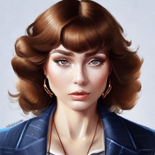 portrait+ style russian tycoon queer brunette female face