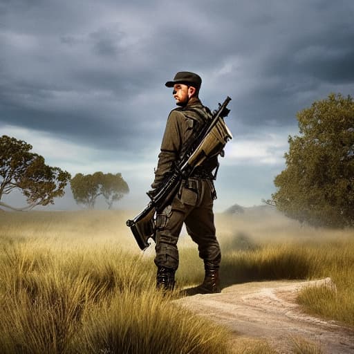  Mini militia hyperrealistic, full body, detailed clothing, highly detailed, cinematic lighting, stunningly beautiful, intricate, sharp focus, f/1. 8, 85mm, (centered image composition), (professionally color graded), ((bright soft diffused light)), volumetric fog, trending on instagram, trending on tumblr, HDR 4K, 8K