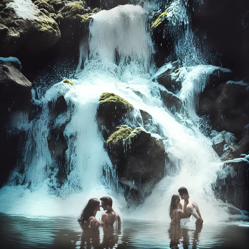 estilovintedois A couple under waterfall