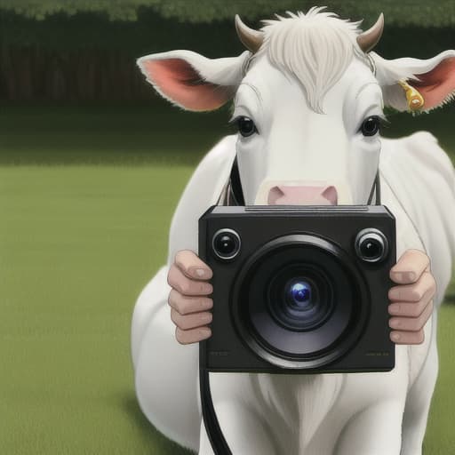  cow using a camera