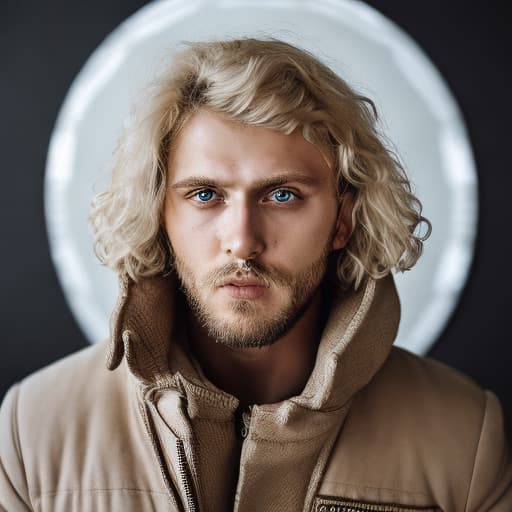 portrait+ style russian queer actor blonde hunk dude face