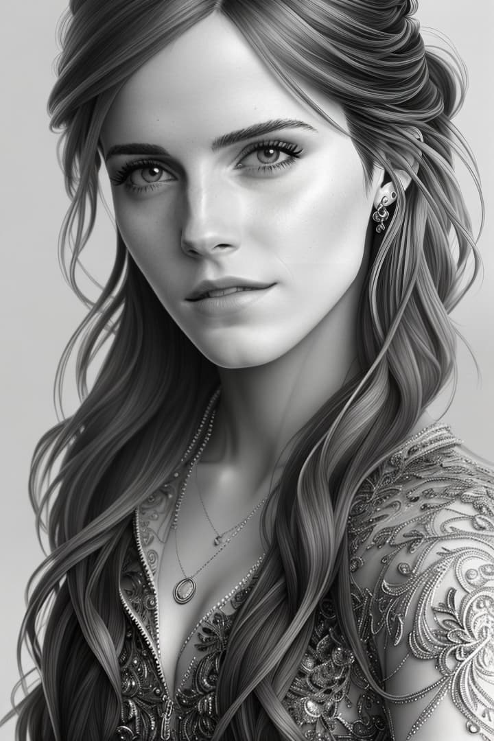  Sketch art of Emma Watson hyperrealistic, full body, detailed clothing, highly detailed, cinematic lighting, stunningly beautiful, intricate, sharp focus, f/1. 8, 85mm, (centered image composition), (professionally color graded), ((bright soft diffused light)), volumetric fog, trending on instagram, trending on tumblr, HDR 4K, 8K