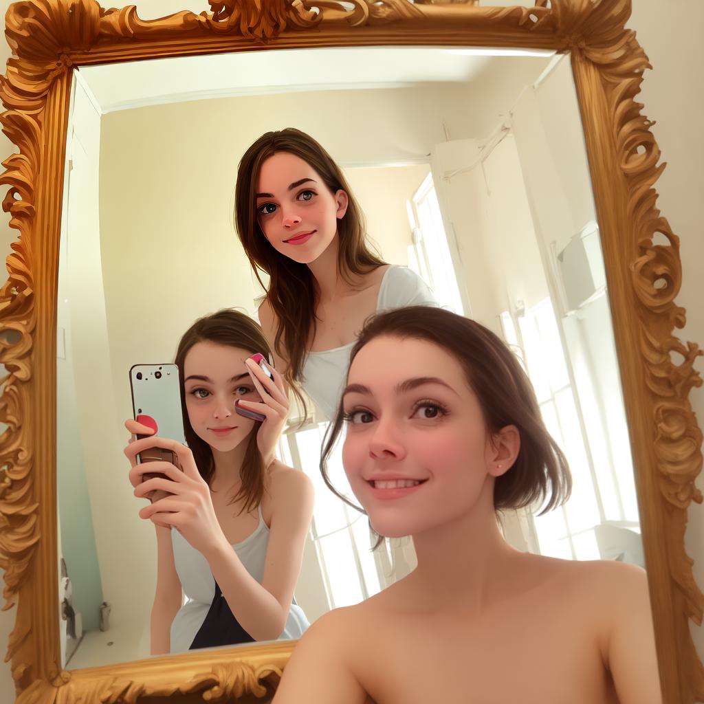     taking a selfie in the mirror