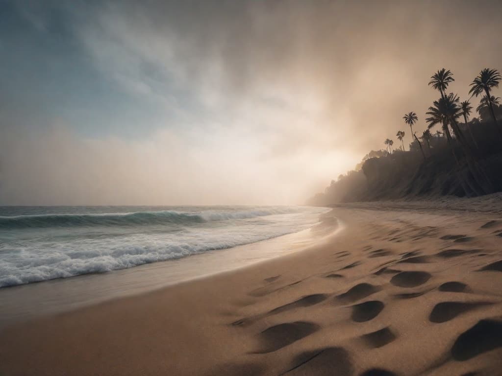  a realistic 4k photograph of a beautiful beach hyperrealistic, full body, detailed clothing, highly detailed, cinematic lighting, stunningly beautiful, intricate, sharp focus, f/1. 8, 85mm, (centered image composition), (professionally color graded), ((bright soft diffused light)), volumetric fog, trending on instagram, trending on tumblr, HDR 4K, 8K