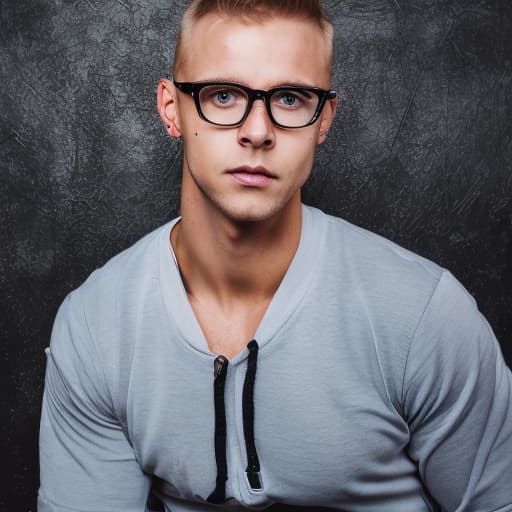 portrait+ style czech homosexual queer fitness instructor blonde very cute dude face