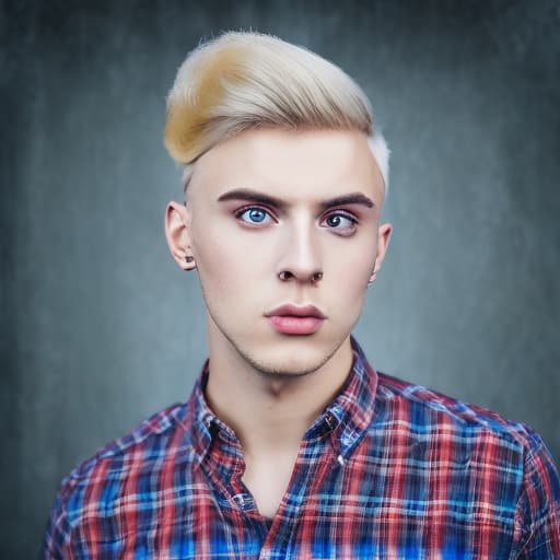 portrait+ style russian homosexual queer youtuber blonde very cute dude face