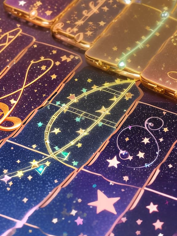  Cute musical notes and sparkling stars and gems wallpaper