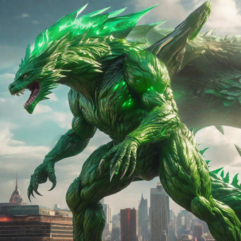  🟢genera un kaiju de color verde llamado Vortex🟢, artgerm, jeremy, lipkin, michael, garmash detailed digital art, radiant, light, detailed, intricate, environment hyperrealistic, full body, detailed clothing, highly detailed, cinematic lighting, stunningly beautiful, intricate, sharp focus, f/1. 8, 85mm, (centered image composition), (professionally color graded), ((bright soft diffused light)), volumetric fog, trending on instagram, trending on tumblr, HDR 4K, 8K