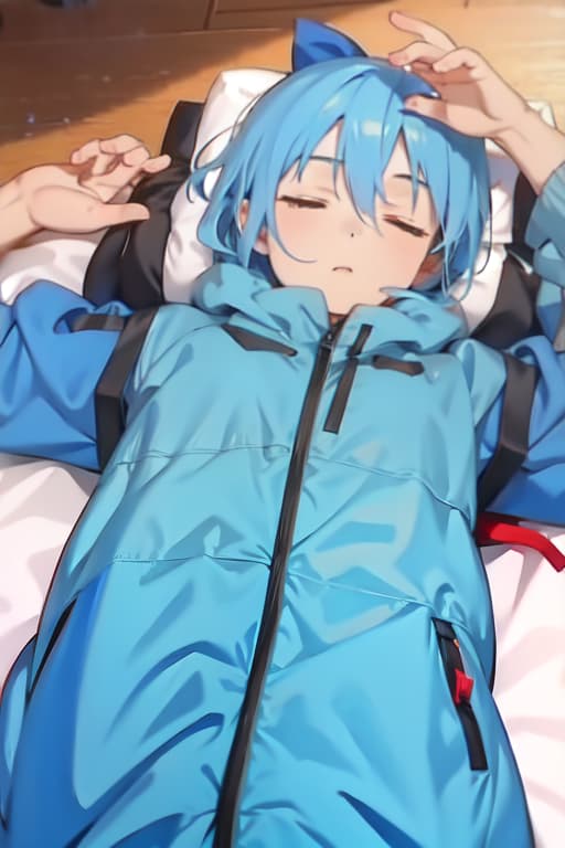  Cirno in a sleeping bag