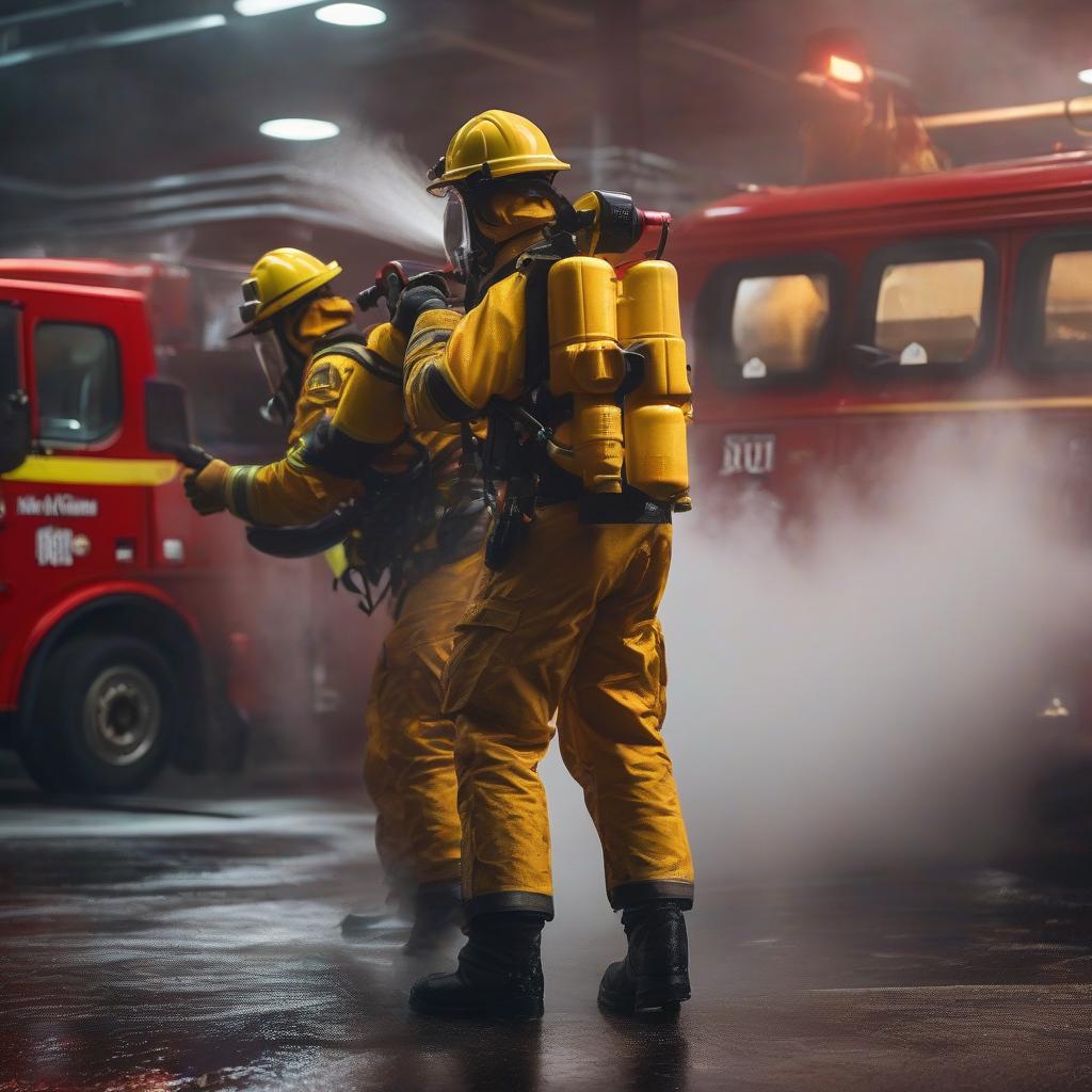  Water spray fire extinguishing systems hyperrealistic, full body, detailed clothing, highly detailed, cinematic lighting, stunningly beautiful, intricate, sharp focus, f/1. 8, 85mm, (centered image composition), (professionally color graded), ((bright soft diffused light)), volumetric fog, trending on instagram, trending on tumblr, HDR 4K, 8K