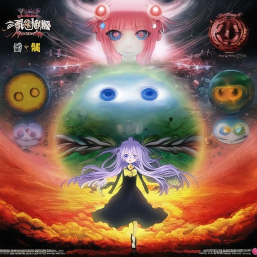  movie poster anthropomorphic style anime. big eyesan. sweet smilecolorful. creates a mysterious and surrealatmosphere with a sense of the miraculous. the overall stayl blends traditional chines art