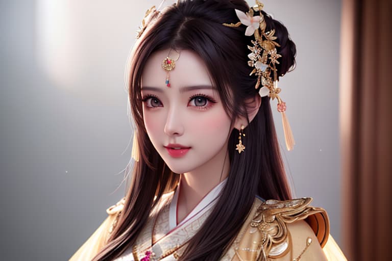  best quality, masterpiece, highres, 1girl,blush,(seductive smile:0.8),star shaped pupils,china hanfu,hair ornament,necklace, jewelry,Beautiful face,upon body, tyndall effect,photorealistic, dark studio, rim lighting, two tone lighting,(high detailed skin:1.2), 8k uhd, dslr, soft lighting, high quality, volumetric lighting, candid, Photograph, high resolution, 4k, 8k, Bokeh hyperrealistic, full body, detailed clothing, highly detailed, cinematic lighting, stunningly beautiful, intricate, sharp focus, f/1. 8, 85mm, (centered image composition), (professionally color graded), ((bright soft diffused light)), volumetric fog, trending on instagram, trending on tumblr, HDR 4K, 8K