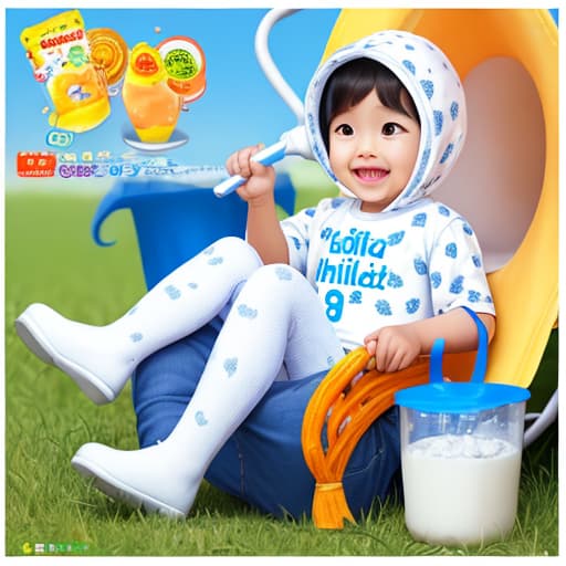  Wahaha ad calcium milk pictures, which have the factors of Children's Day and International Milk Day,