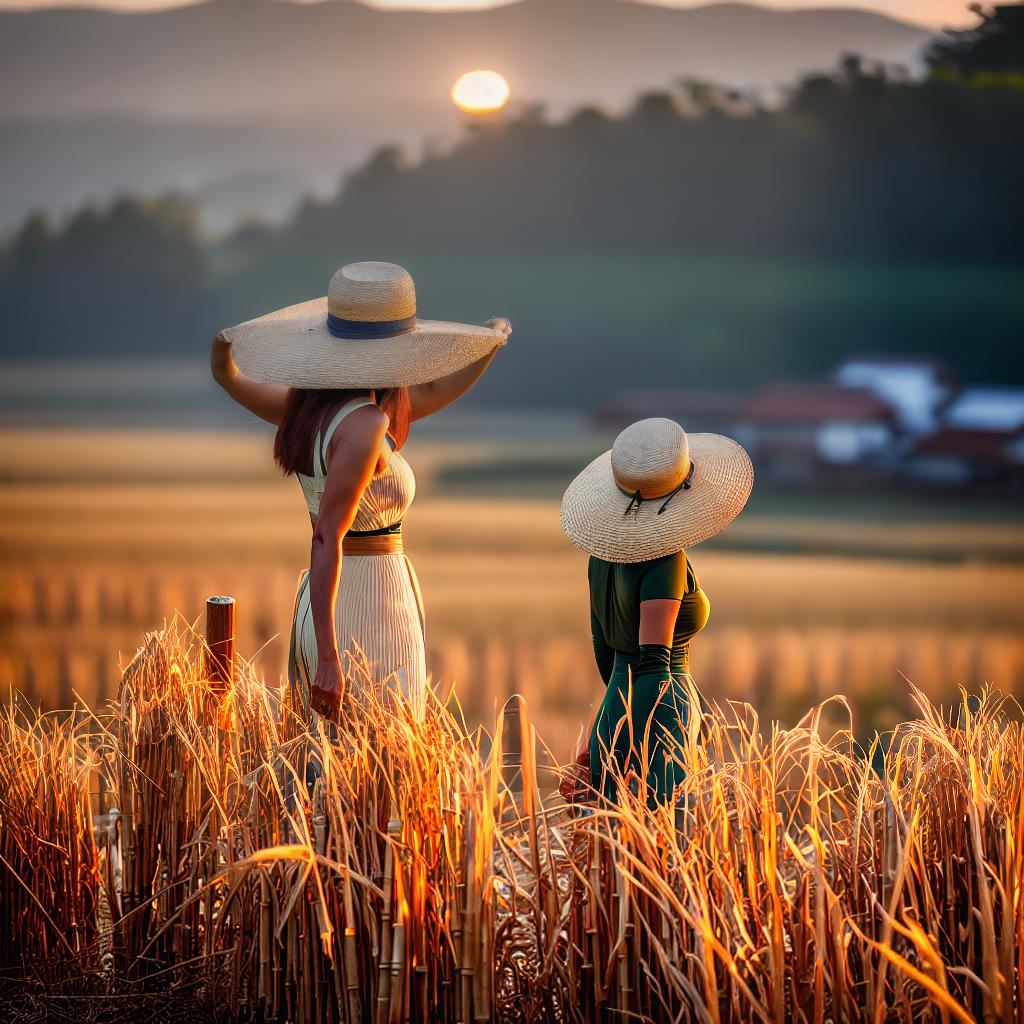  ((masterpiece)), (((best quality))), 8k, high detailed, ultra-detailed. A farmer in a rice field with distant mountains in the background, (golden sunset), (lush green rice plants), (traditional straw hat), (bamboo irrigation system). hyperrealistic, full body, detailed clothing, highly detailed, cinematic lighting, stunningly beautiful, intricate, sharp focus, f/1. 8, 85mm, (centered image composition), (professionally color graded), ((bright soft diffused light)), volumetric fog, trending on instagram, trending on tumblr, HDR 4K, 8K