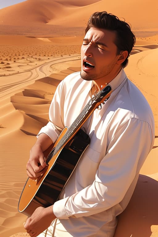  Man singing in the desert