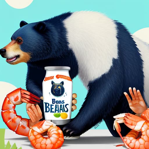  Bears and shrimp drink yogurt,