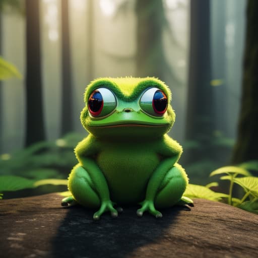  pepe the frog 2d cartoon hyperrealistic, full body, detailed clothing, highly detailed, cinematic lighting, stunningly beautiful, intricate, sharp focus, f/1. 8, 85mm, (centered image composition), (professionally color graded), ((bright soft diffused light)), volumetric fog, trending on instagram, trending on tumblr, HDR 4K, 8K